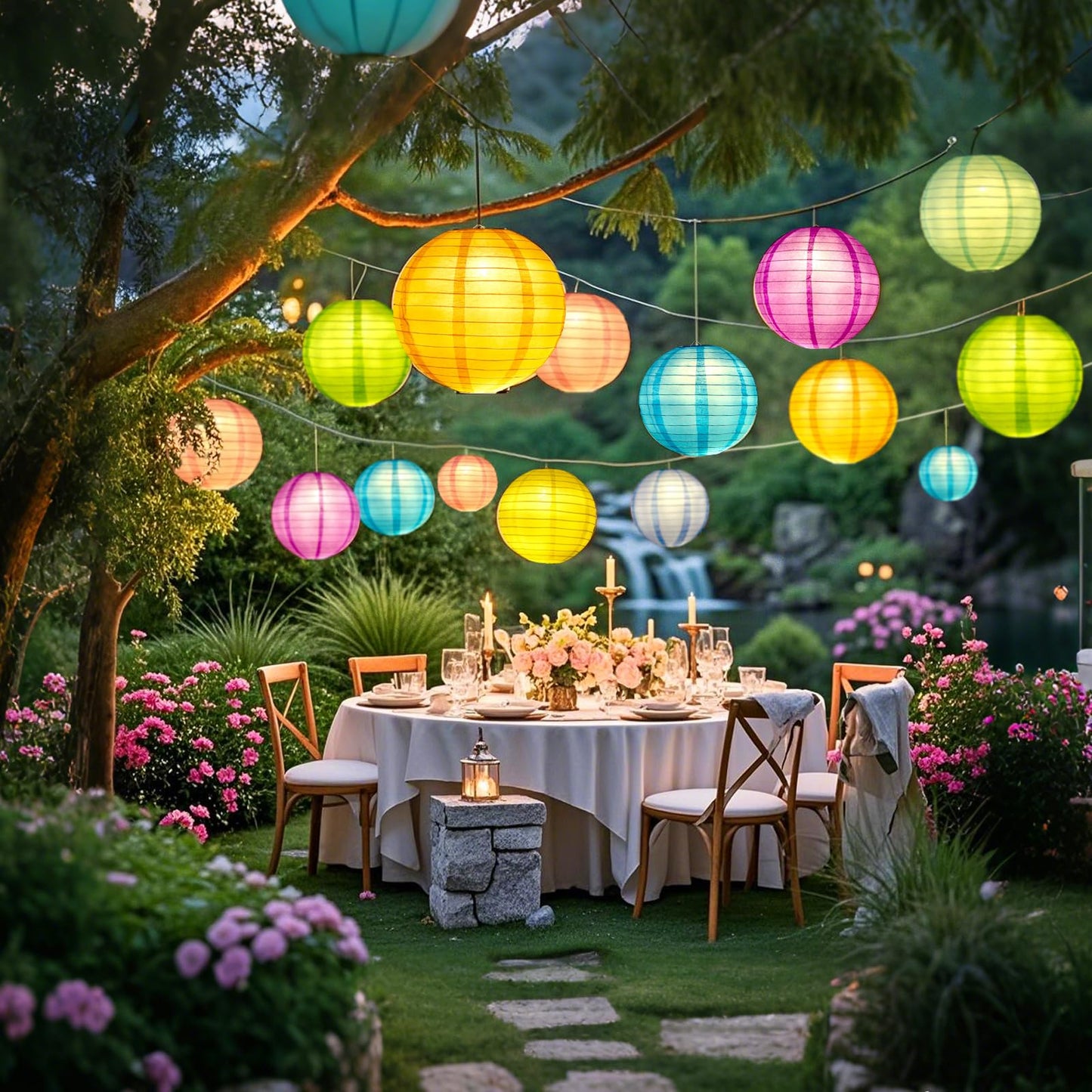 30x Battery Operated LED Party Lights Seasonal Lighting for Balloons Paper Lanterns, Waterproof - Warm White