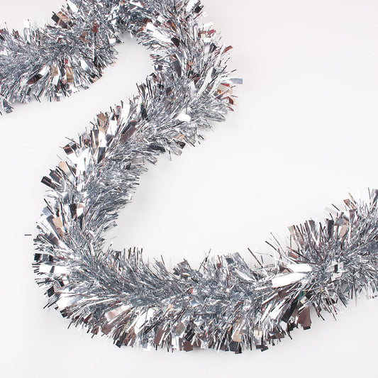 LZZYWYDTT 33FT Christmas Tinsel Garland,Silvery Shiny Metallic Foil Decorations for Parade Floats, Halloween, Christmas Tree, New Year Parties,Birthday Party,Indoor and Outdoor Disco Party Supplies