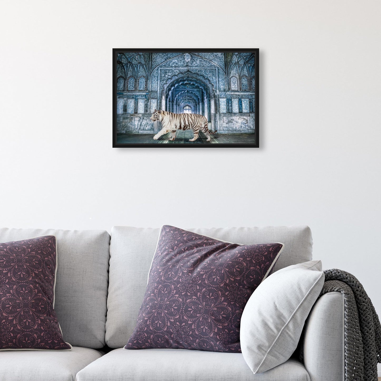 The Oliver Gal Artist Co. Animals Wall Art Framed Canvas Prints 'Wild Nature Blues ' Felines