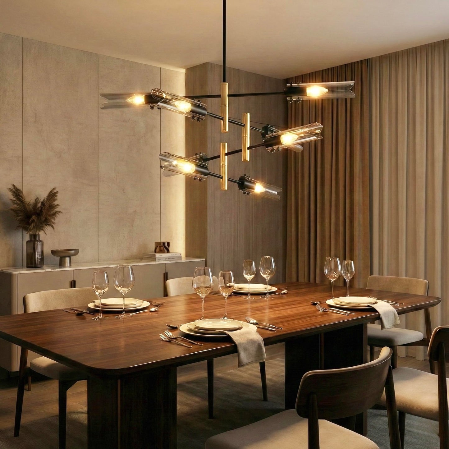 Modern Living room Dining room Sputnik Chandelier, Bedroom Hallway Light Fixtures, Pendant Lights Kitchen Island, Hanging Lights Ceiling Light Farmhouse Kitchen Decor Fixture Lamparas (Black & Gold-8)