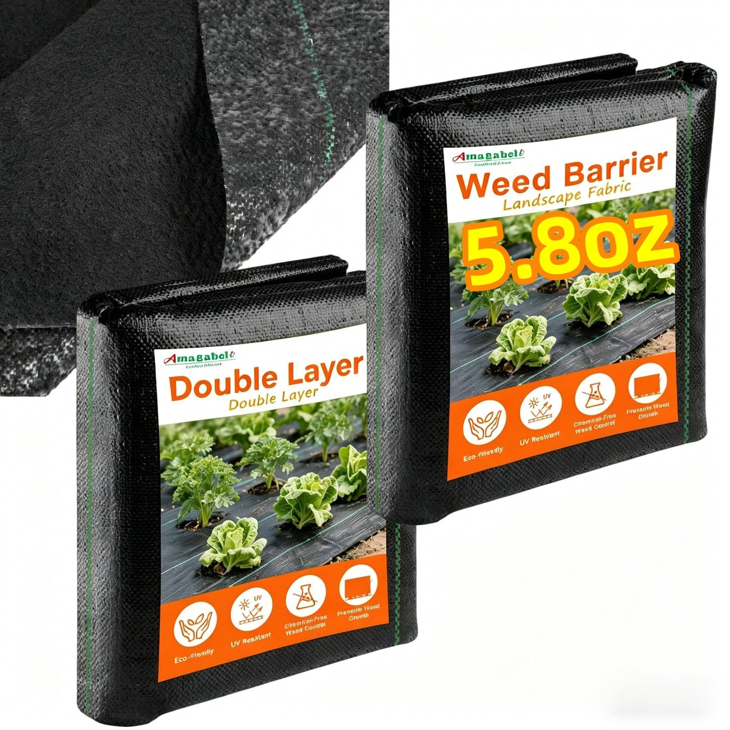AMAGABELI GARDEN & HOME 4ft x 100ft Weed Barrier Landscape Fabric 5.8oz Garden Cloth Heavy Duty Weed Control Blocker Mat Gardening Ground Cover Durable Woven Geotextile Fabric Driveway Underlayment