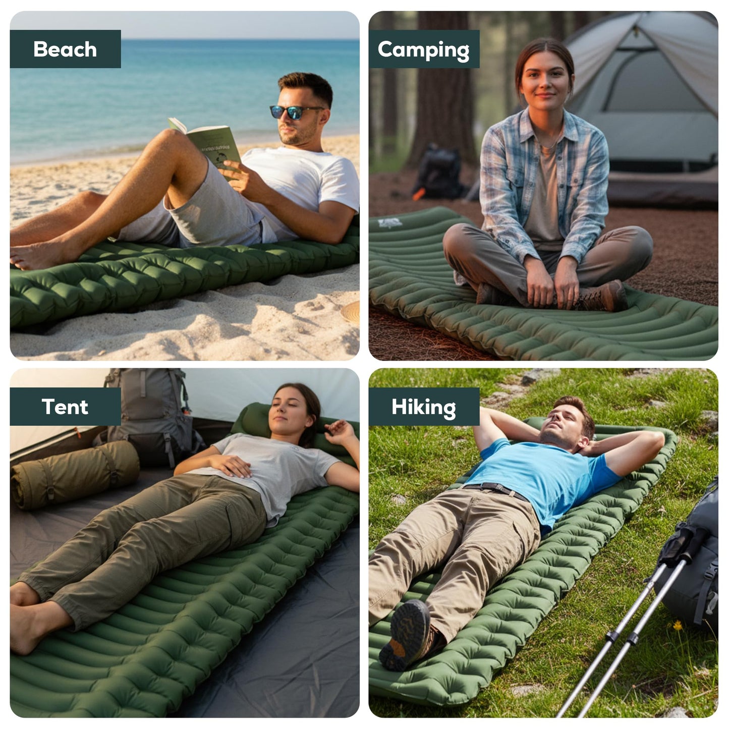Gear Doctors® Ether 17.5oz Ultralight Camping Sleeping Pad – Backpacking Air Mattress – Camping Mattress Pad – Compact Inflatable Sleeping Mat for Backpacking, Comfortable Outdoor Hiking, Tent, Travel