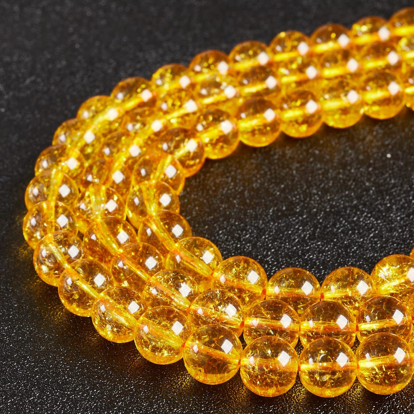 100pcs 8mm Citrine Beads Natural Gemstone Beads Round Loose Beads for Jewelry Making