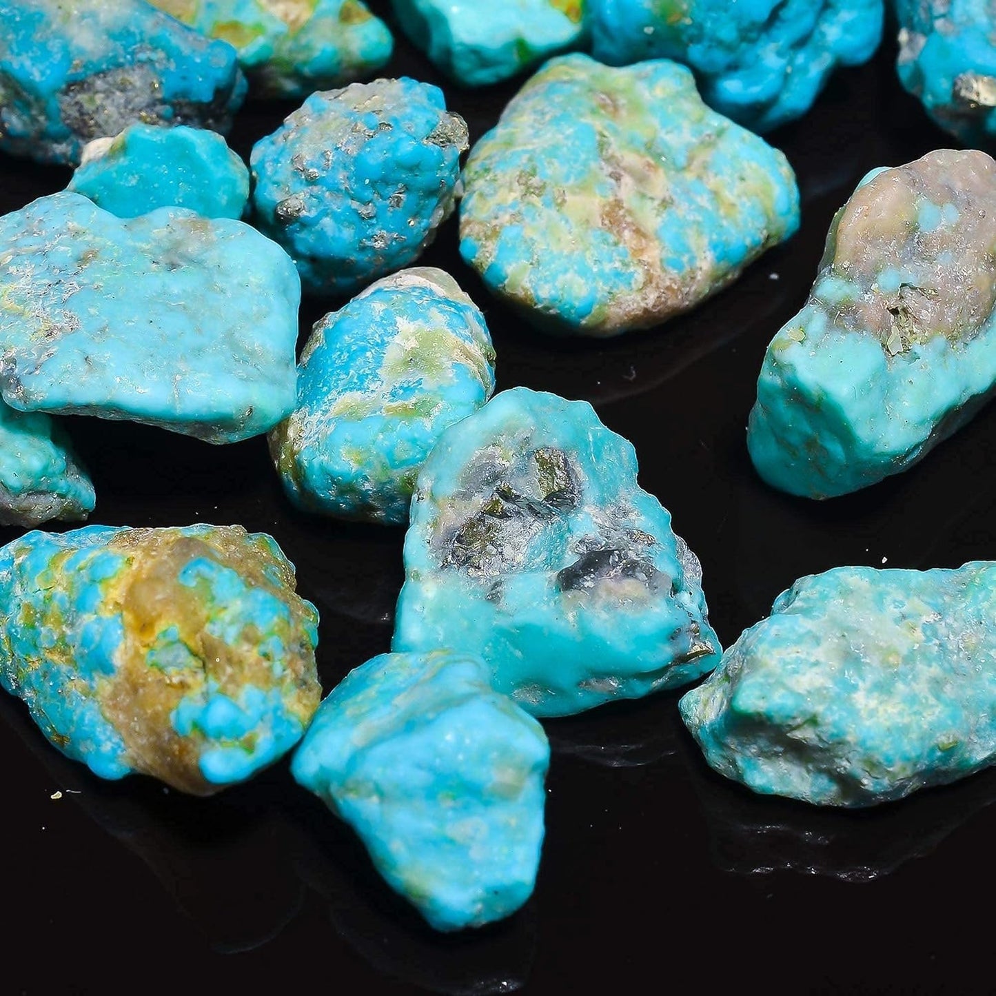 GEMKORA 25 cts, 4-5pcs, Genuine Raw Turquoise Stone, Loose Gemstone and Crystals, Wholesale Lot, Blue Rough Crystals, Turquoise Rock, Jewelry Making Supplies, DIY & Crafts [10-15 mm]