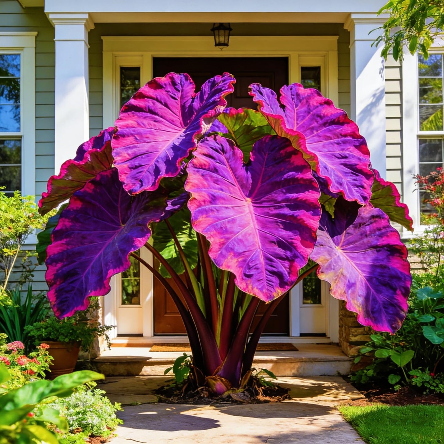 FEWSDVBX Elephant Ear for Planting Garden - Elephant Ear Mixed Varieties,Colorful Foliage, for Outdoor Garden Landscapes (6)