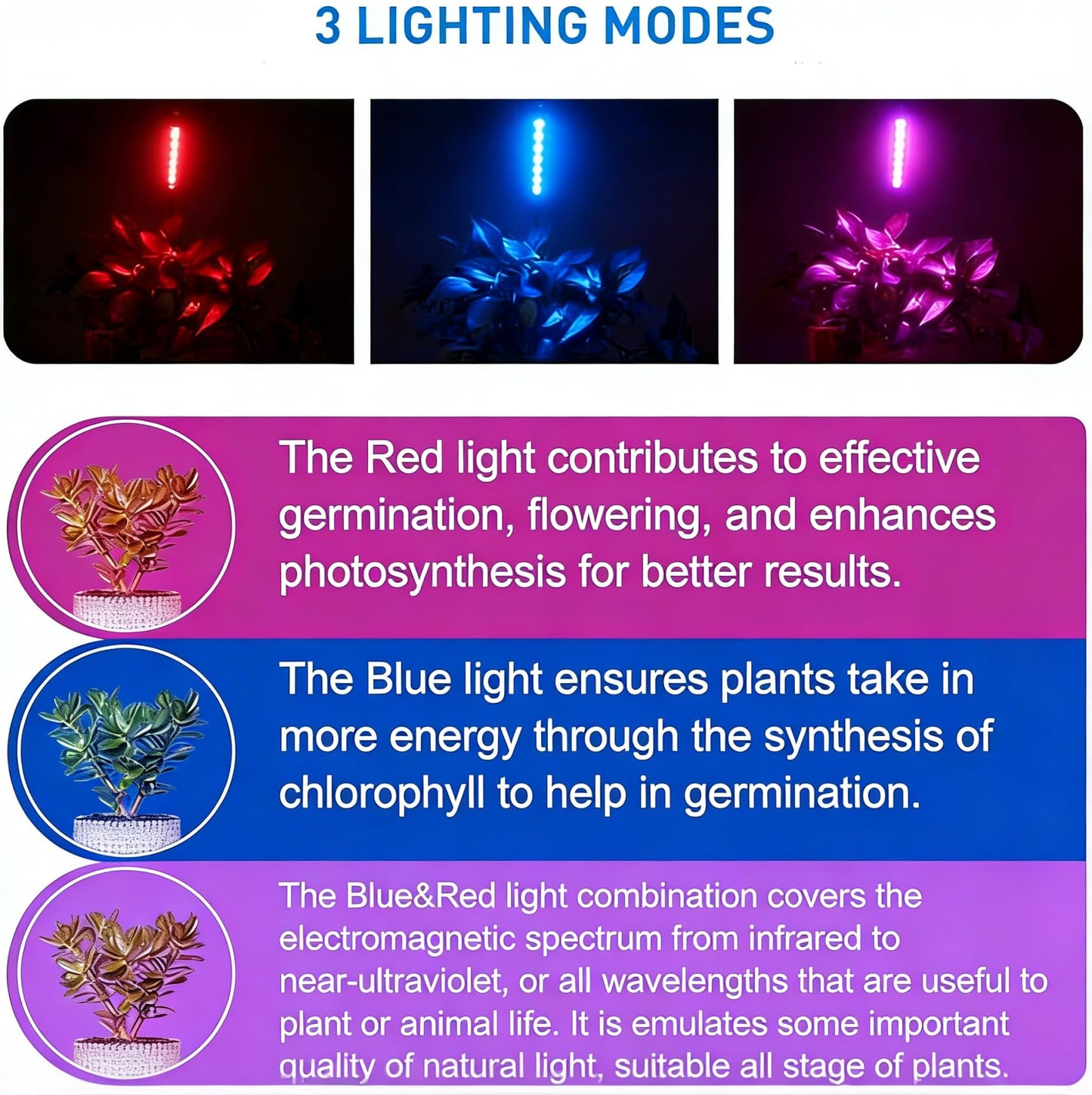 H HNMA HN Grow Lights for Indoor Plants 2 Heads Full Spectrum, Flexible Gooseneck Clip On Plant Light 40 LEDs, 3/9/12H Auto Timer 3 Modes 10 Brightness Levels for Seed Starting, Flowers & Vegetables