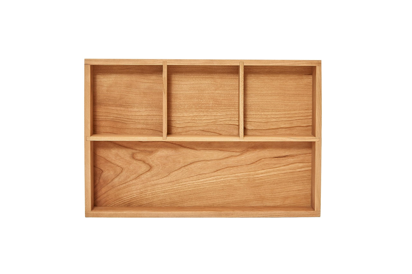 pandapark Wood Organizer Tray,Black Walnut,Desk & Drawer Storage Box (Cherry Master-4)