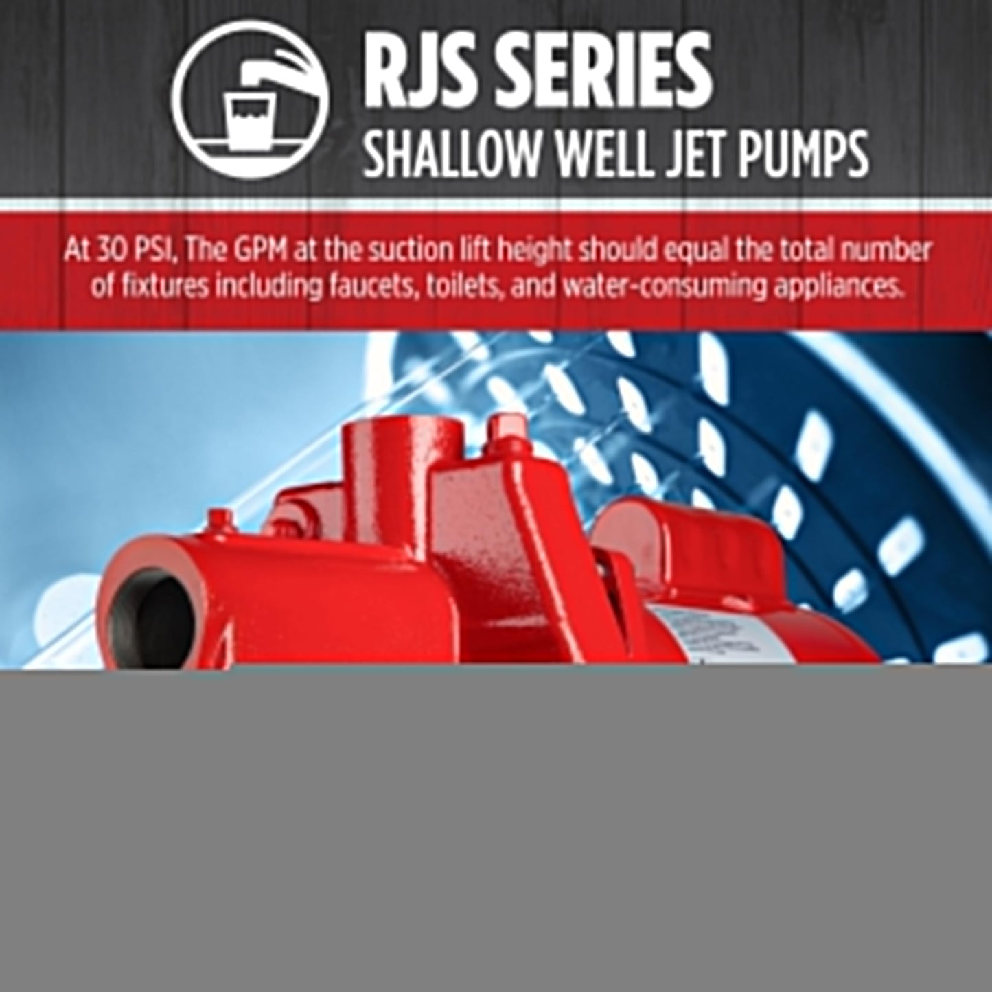 Red Lion RJS-50-PREM 1/2 HP, 12 GPM, 115/230 Volt, Premium Cast Iron Shallow Well Jet Pump, Red, 602206