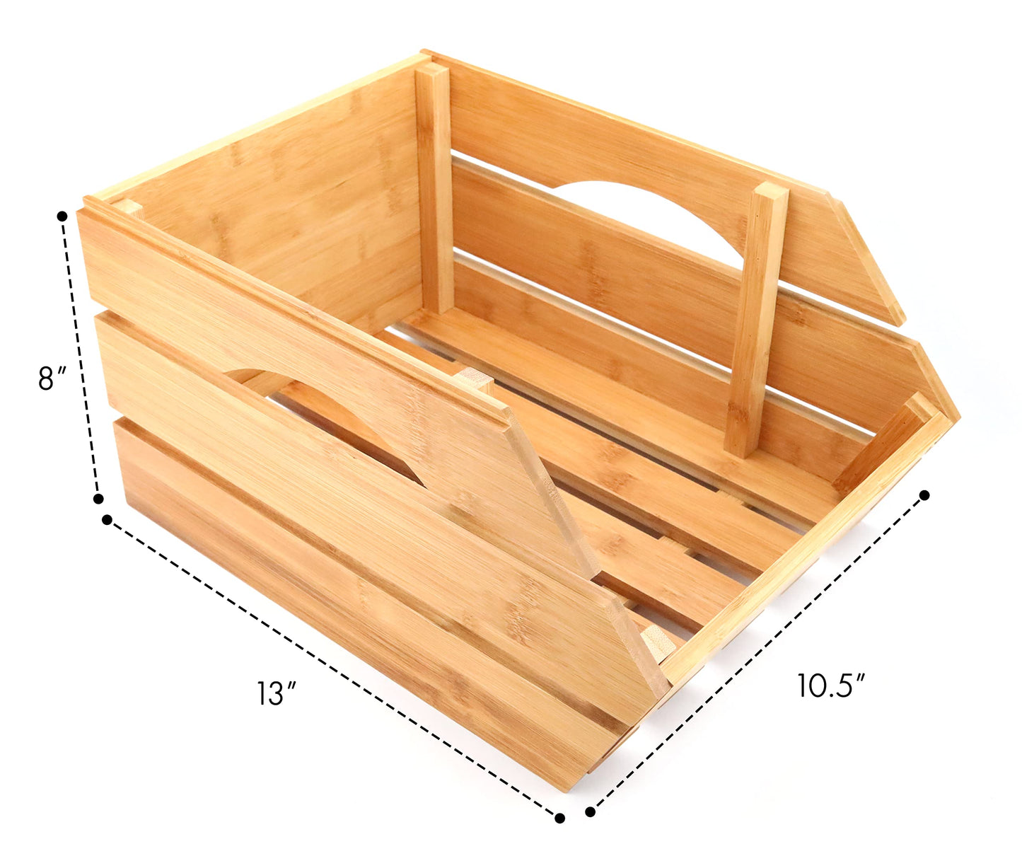 ROYALHOUSE Bamboo Fruit Bowl, Fruit & Vegetable Storage For Kitchen Countertop, Bamboo Fruit Basket, Tabletop Fruit Serving Bowl