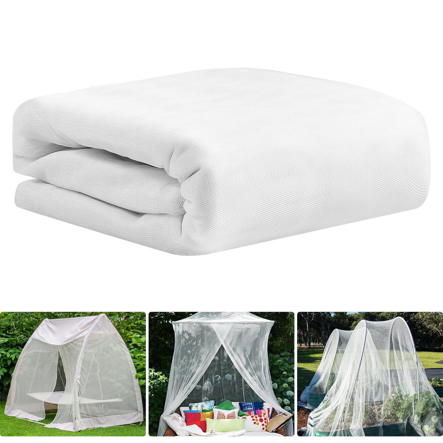 39 x 10 Ft Mosquito Netting for Garden Patio, Breathable Mesh Net for Bird and Insect Protection, Plant Cover for Vegetables, Fruits and Flowers, White 3x12 m