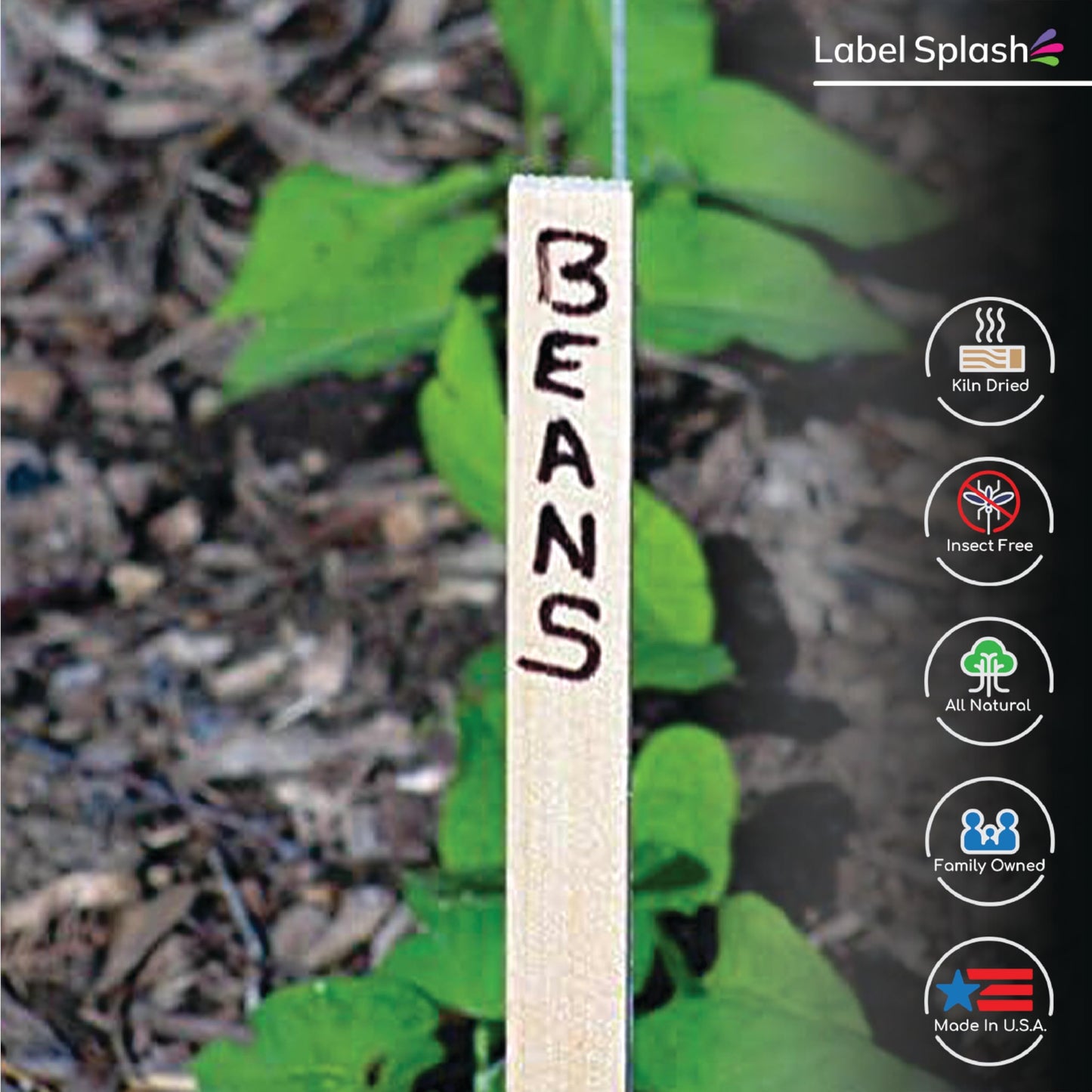 25 Pack 12" Wood Stakes for Garden Marking Survey Grading Paint Stirring Stick Model Building Shim Landscaping Plant Support and Crafts 12 Inch Made in THE USA by LABELSPLASH