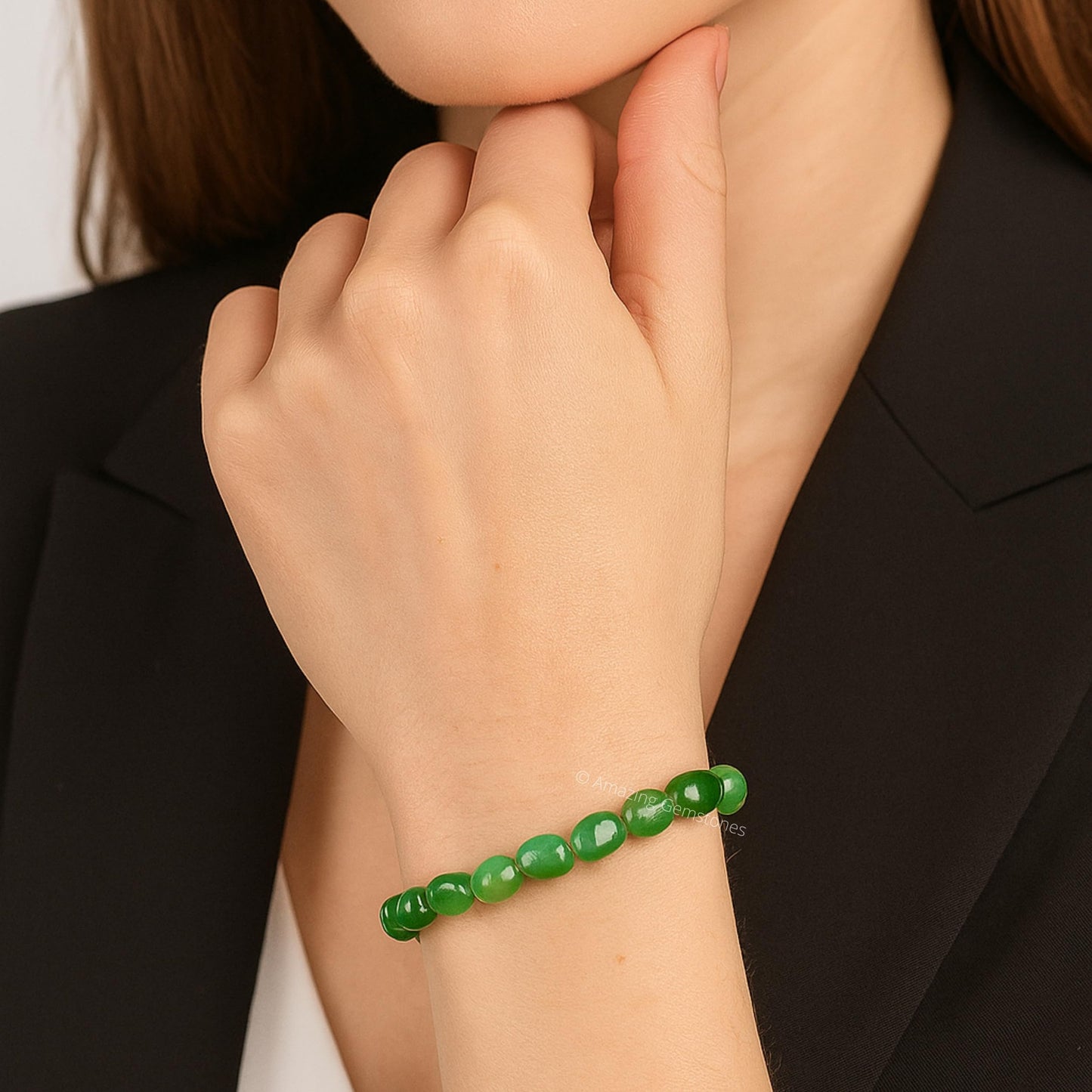 Amazing Gemstone Green Aventurine Bracelet for Women Men's Gifts - Chakra Protection Mens Bracelet - Aventurine Crystal Tumbled Stone - Beaded Pulseras Para Hombres Mujer Christmas Stocking Stuffers