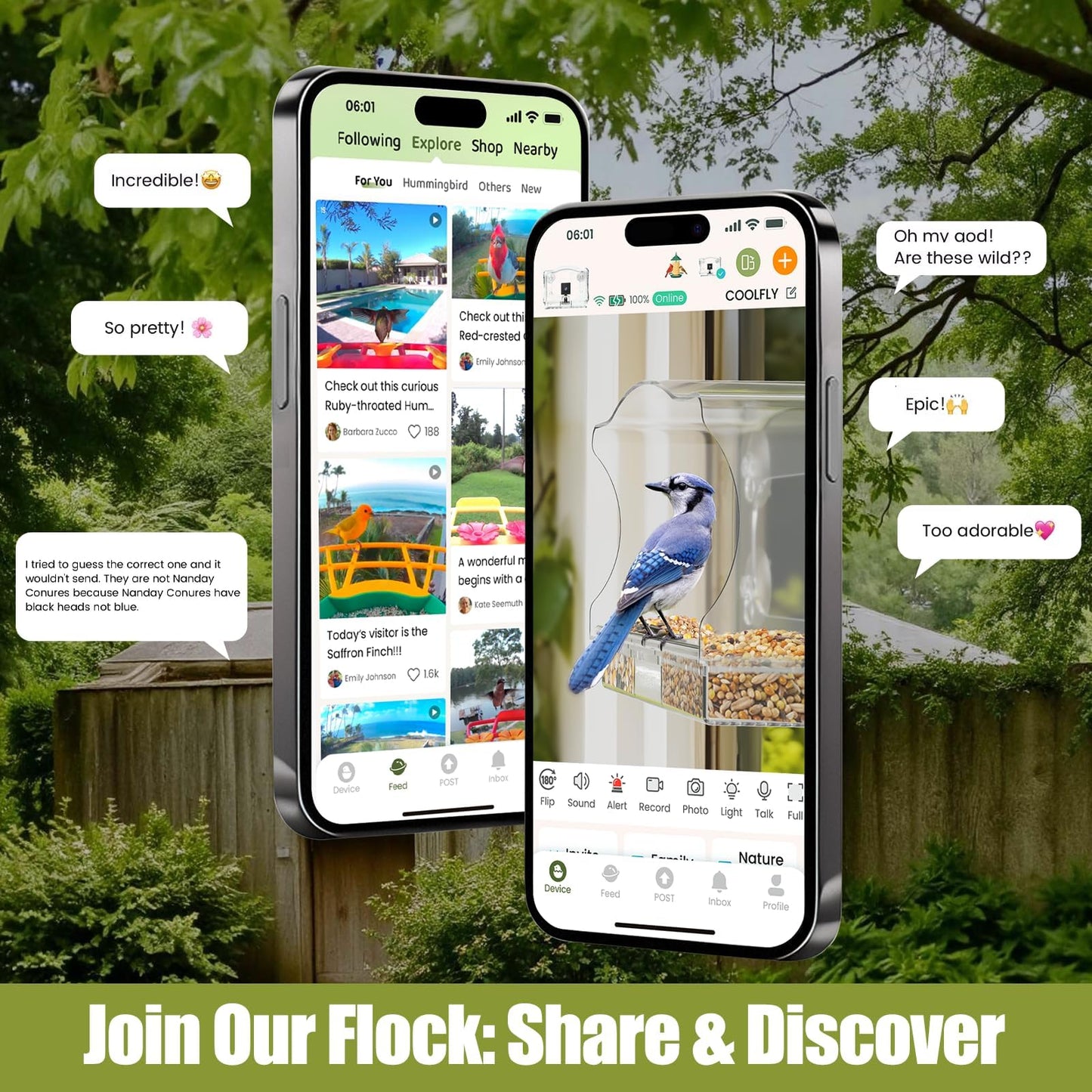 Freeseason Waterproof Smart Bird Feeder Camera with AI ID, 2K HD Glare-Free Video. All-Weather Outdoor Window Mount. Unique Gifts for Elderly Parents, Kids, Birding Lovers & Gardeners