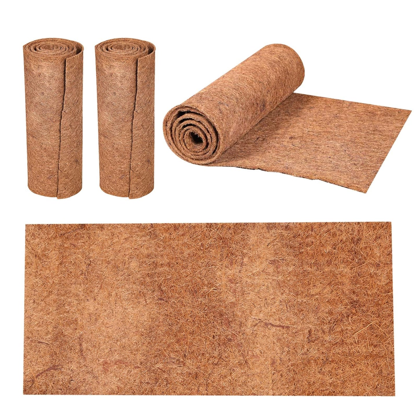 EIMQUVW 4 Rolls 16x40 Inch(40cm*100cm) Coconut Coir Liner Roll Coco Liner Roll Coconut No-Slip Ice and Snow Carpet Mats Natural Coir Fiber Liner Sheets Carpet Animal Pet Pad