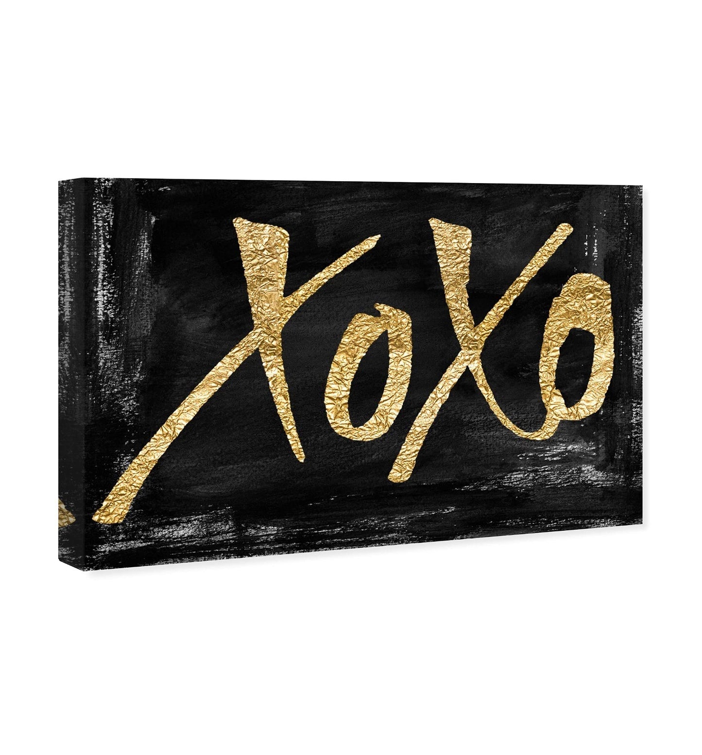 Oliver Gal Typography Wall Art Canvas Prints Quotes and Sayings Black and Gold XOXO Home Décor, 30" x 20", Stretched