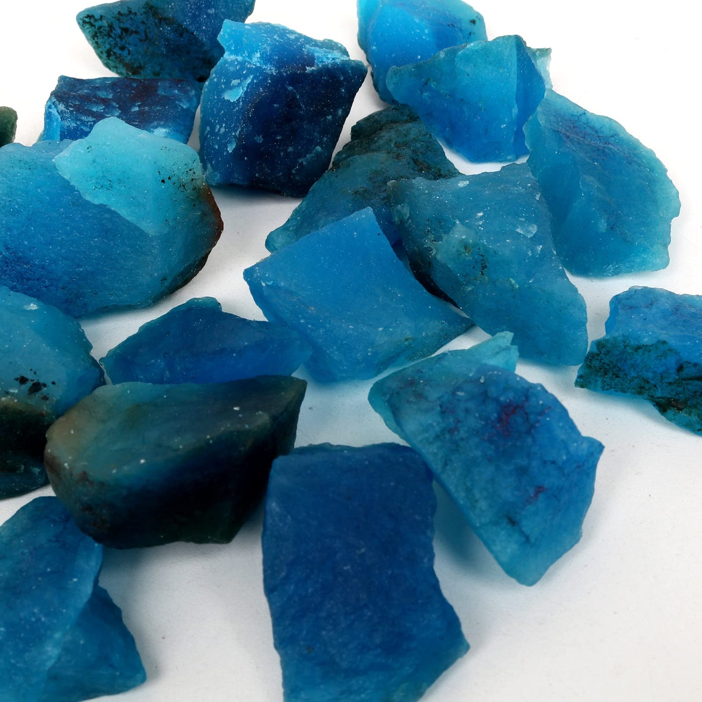 REAL-GEMS Natural Raw Healing Crystals Rough Stones for Tumbling, Cabbing, Polishing, Wire Wrapping, Wicca & Reiki Crystal Healing, Mix Gemstones,7 Chakra (Aquamarine)