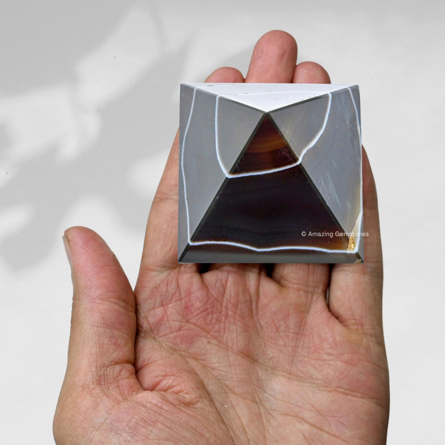 Amazing Gemstone Black Onyx Pyramid Crystal Healing Stones - 2" Great Pyramid Figurine of Natural Stone Pyramid for Meditation, Reiki, Chakra Balancing and Crystal Pyramids Grid