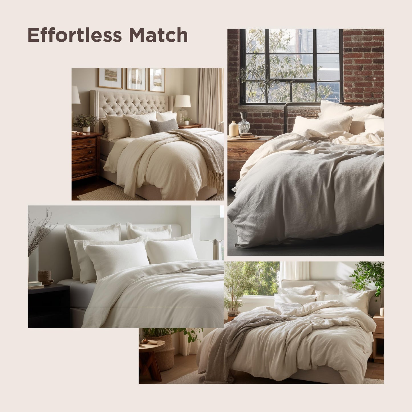 Bedsure Oat Milk Duvet Cover Queen Size - 3 Pieces Prewashed Cotton-Like Polyester Extra Soft Bedding Set, Includes 1 Duvet Cover 90x90 Inches with Zipper Closure & 2 Pillow Shams, No Comforter