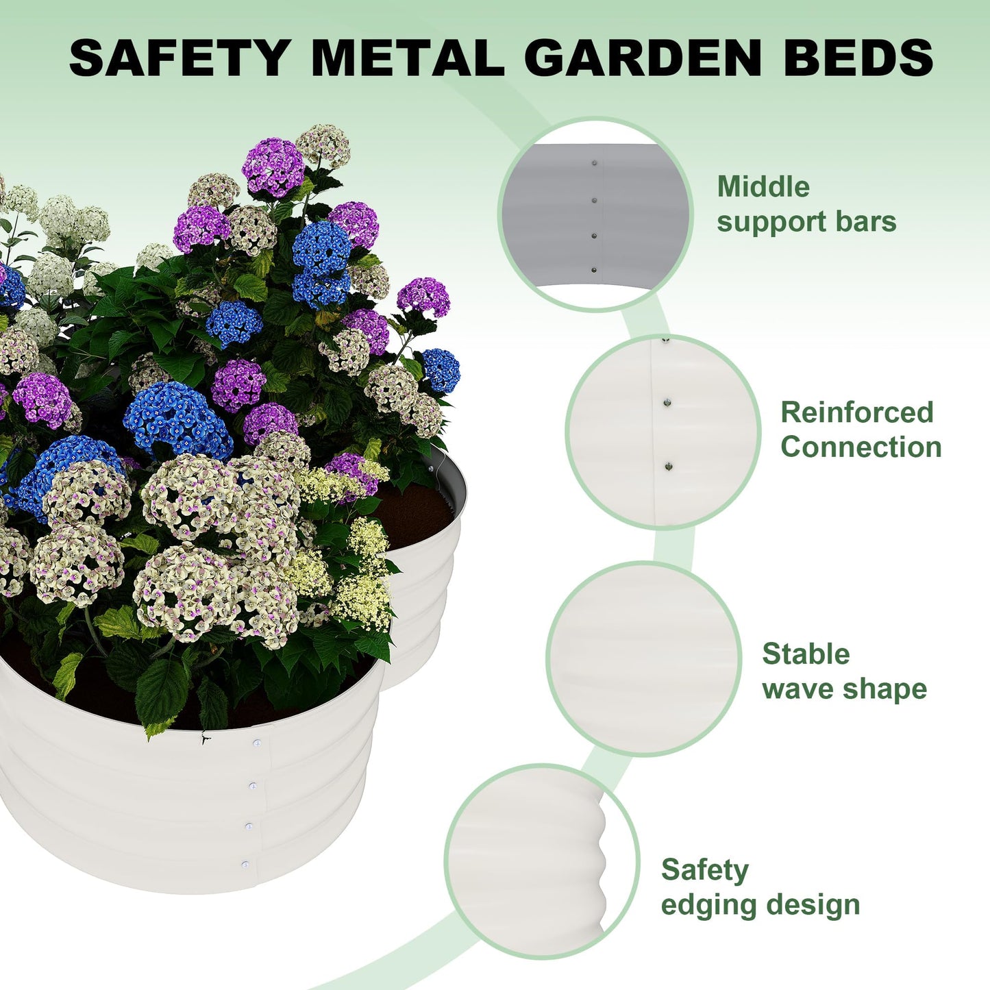 CABIHOME 2-Pack Galvanized Metal Raised Garden Beds,48x48x12 in Outdoor Planter Boxes,Open Base Deep Root Growth,Rust Resistant,Ideal for Vegetables Herbs Flowers,Patio Lawn Garden