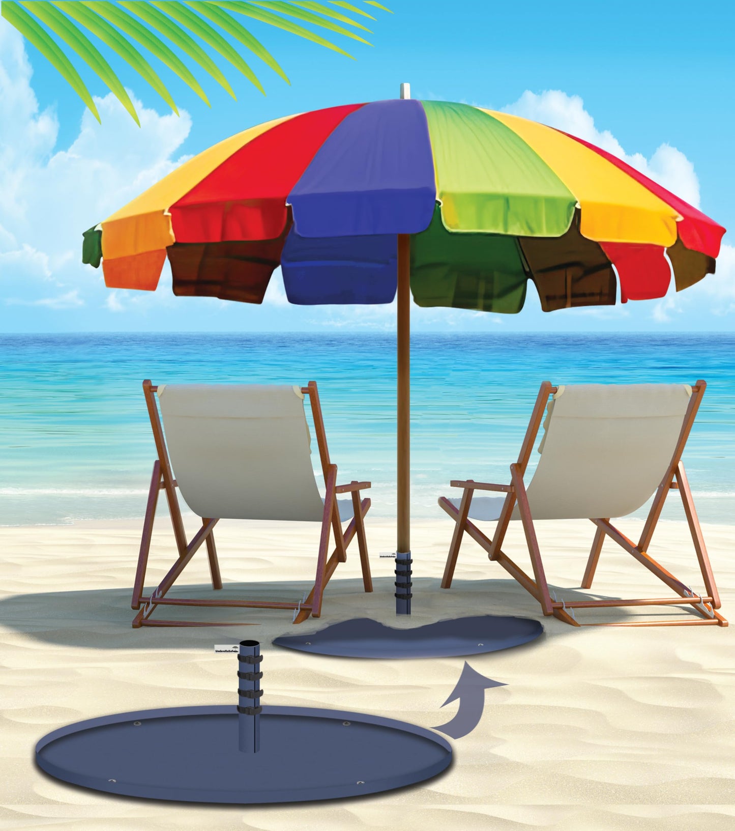 UmbrellaSafe Beach Umbrella Anchor, No Digging, No Tools, No Hassle