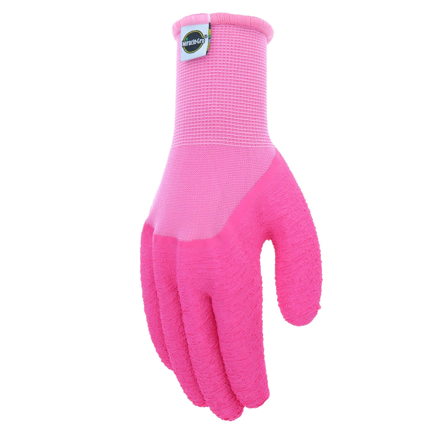 Miracle-Gro MG30852/WML Crinkle Latex Gloves – Medium-Large, 3/4 Latex Dipped Nylon Knit Shell Gloves with Textured Crinkle Grip