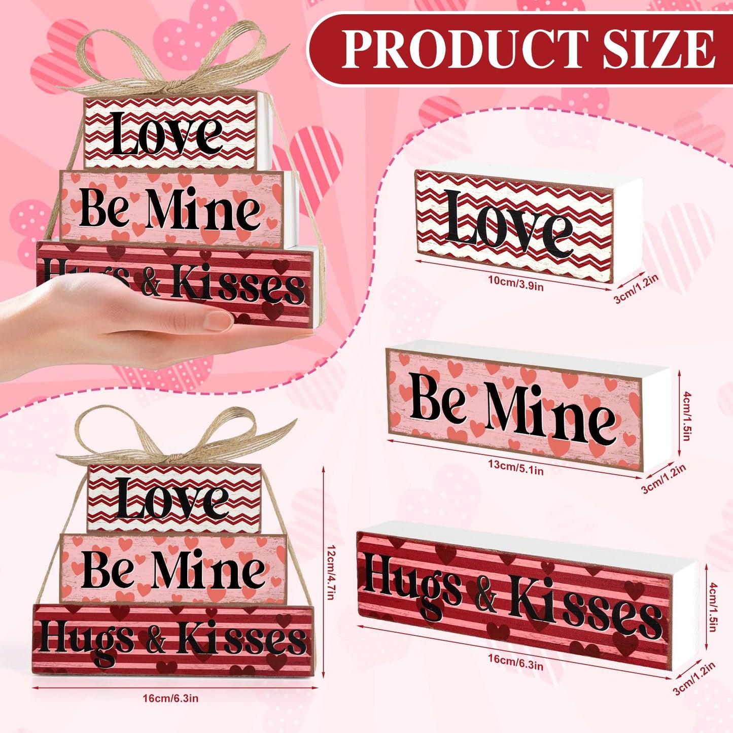 Valentine's Day Decoration Reversible Valentine St. Patrick's Day Table Decoration Wooden Table Centerpieces Rustic Valentine Tabletop Sign Bundle Double Side Irish Tiered Tray Decor for Home Office Decor