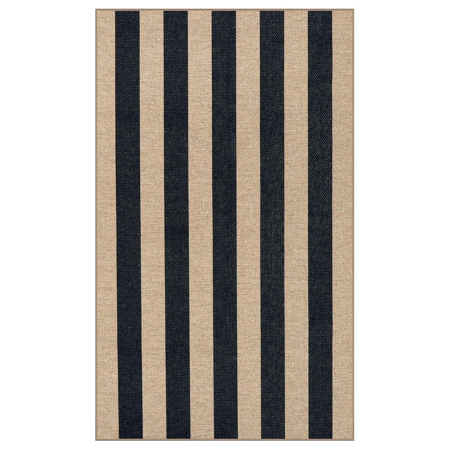 Lahome Striped Easy Jute Outdoor Patio Rug, 3x5 Washable Rugs for Entryway Porch, Farmhouse Neutral Non Shedding Indoor Outdoor Carpet for Entry Kitchen Guestroom Deck Foyer