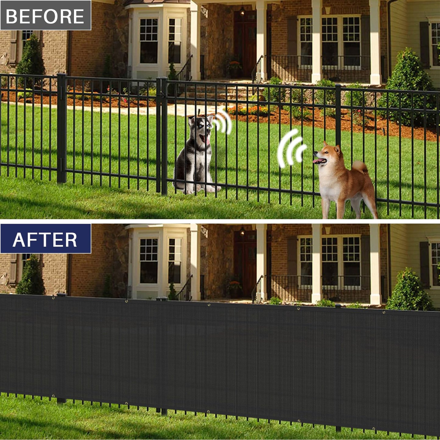 Windscreen4less 6'x50' Privacy Fence Screen Heavy Duty Windscreen Fencing Mesh Fabric Shade Net Cover for Outdoor Wall Garden Yard Pool Deck Black