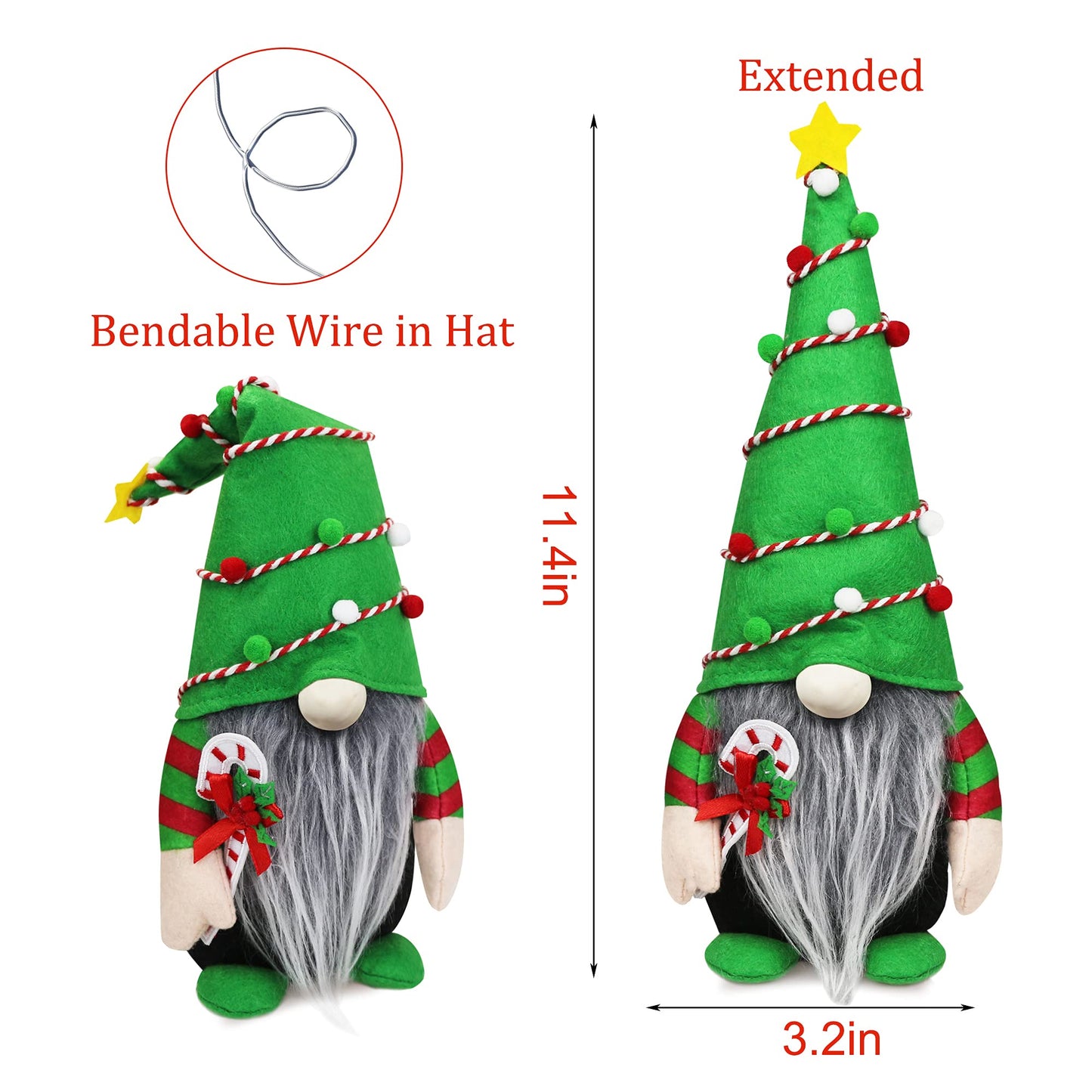 Tifeson Christmas Gnomes Decorations - Mr and Mrs Xmas Gnome Plush, Handmade Scandinavian Tomte for Home Table Tiered Tray Holiday Decor Gifts