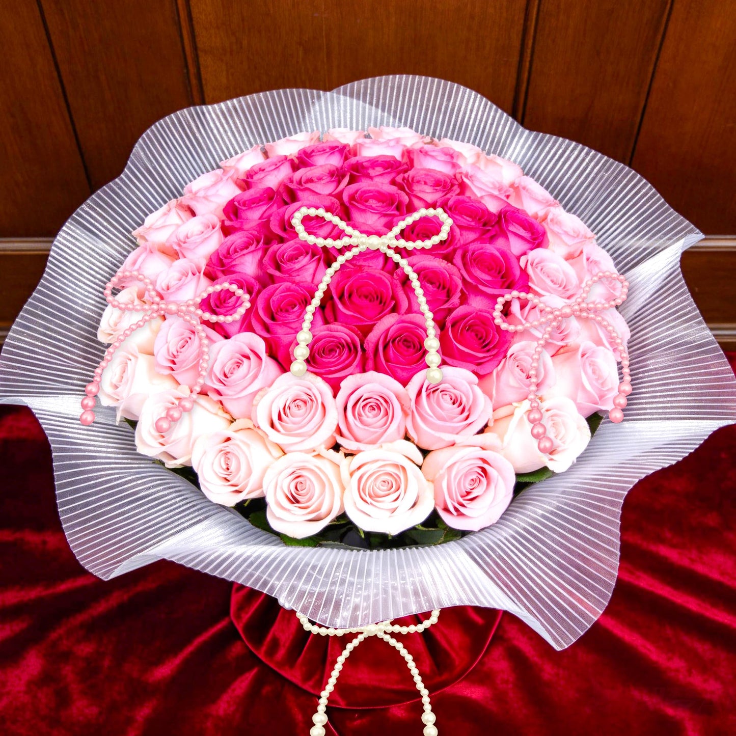 8PCS Pink White Pearl Bow Decoration for Bouquets Pearl Bow Cake Decor Topper Beaded Bridal Shower Decoration for Wedding Bridal Shower Birthday Gift Wrapper