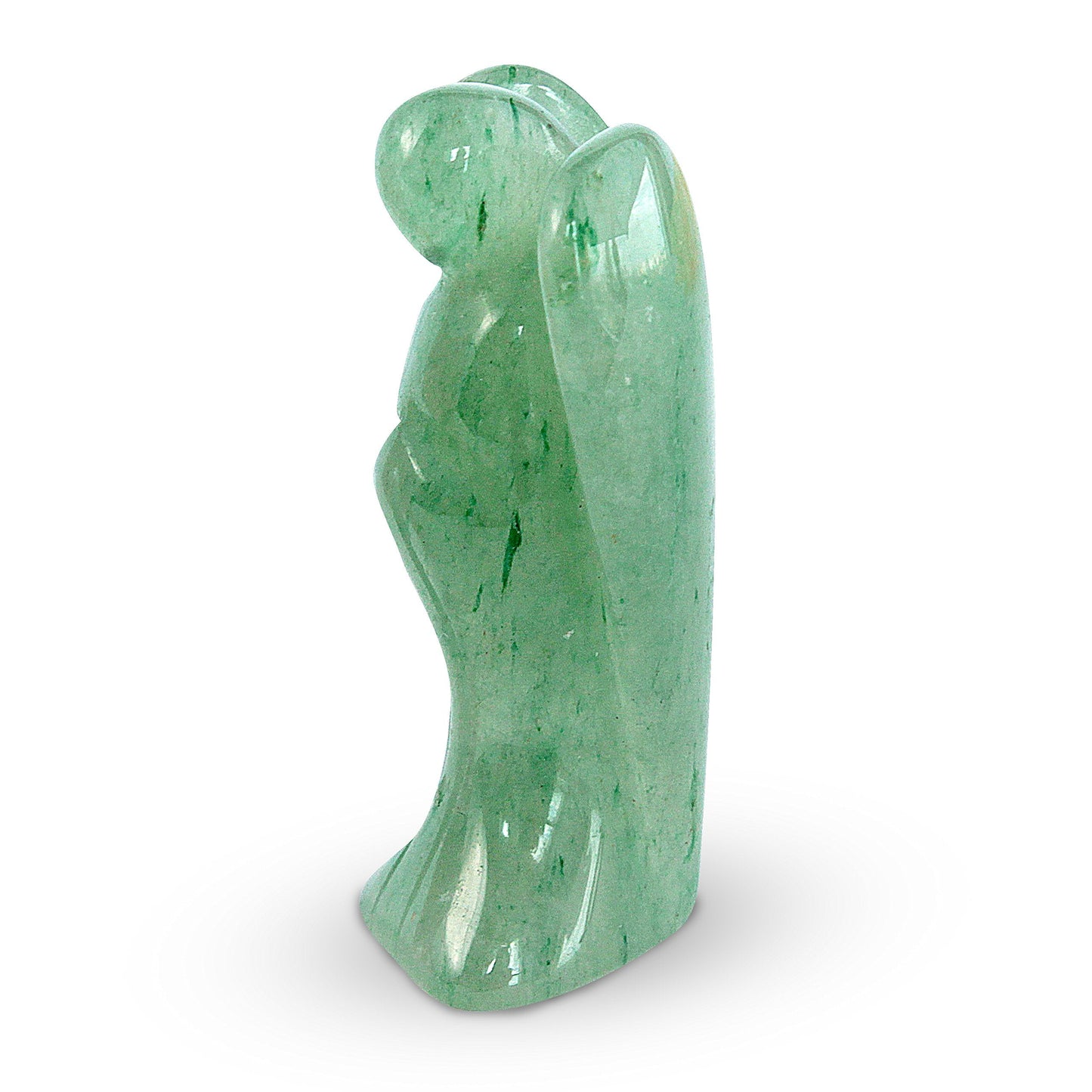 Earth Therapy Original Pocket Guardian Angel with Serenity Prayer Card - Green Aventurine Healing Stone Figurine - Bless Yourselves and Your Loved Ones