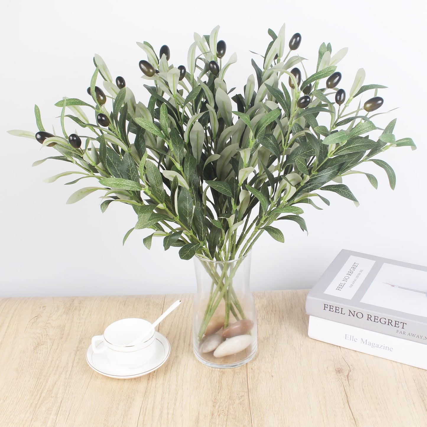 COTSEN 5 Pack 18.8 inch Artificial Olive Plants Fake Olive Silk Tree Faux Olive Plants for Wedding Party Family Indoors Decor