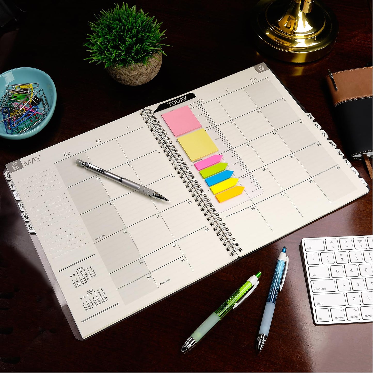 ESSENTIAL 2026 Monthly Planner with Tabs, 8.5"x11": 14 Months (November 2025 - December 2026), Professional, Simple, Easy-to-Use Design and Frosted Poly Cover for Extra Protection (Frosted)