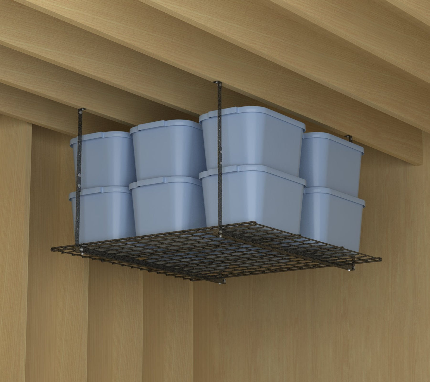 Hyloft Overhead Steel Garage Storage System, Ceiling Rack, 45-Inch x 45-Inch, 00625, Hammertone