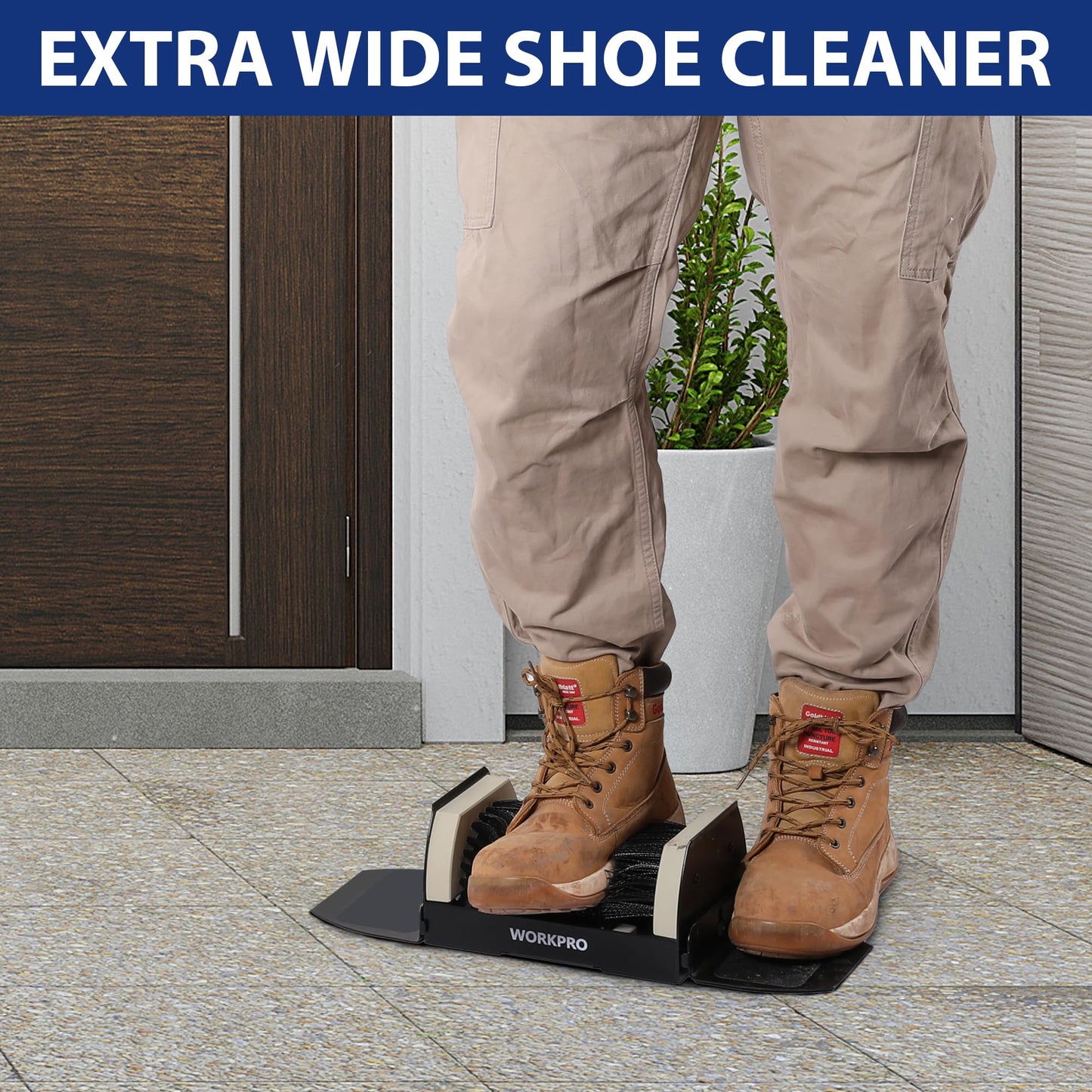 WORKPRO Boot Brush Scraper Extra Wide, Shoe Cleaner Brush, Boot Scrubber, Heavy Duty Boot Cleaning Brush Outdoor