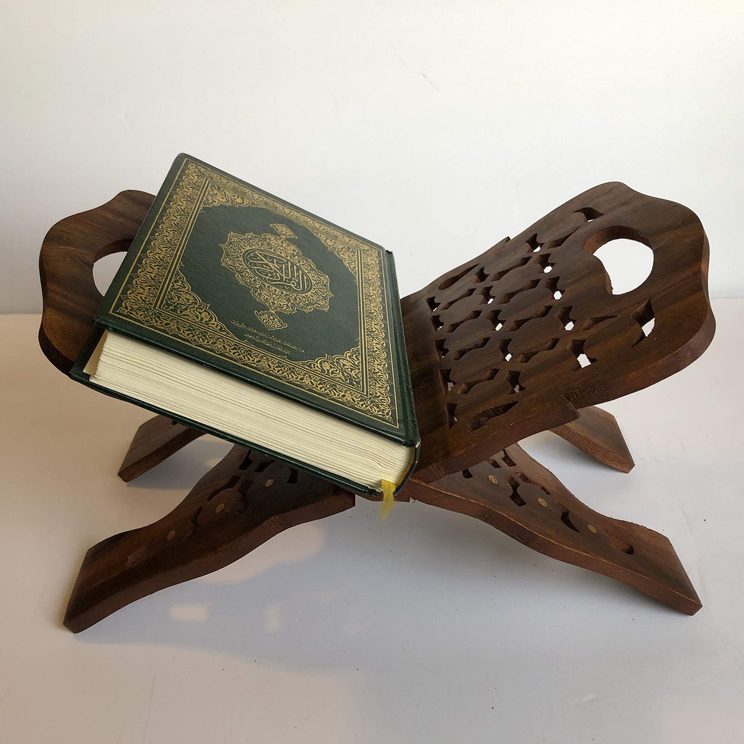 YOUNI - Wooden Quran Folding Stand/Rahel/Holder Book. حامل قرآن خشبي (Medium 8" Height X 13" Wide)