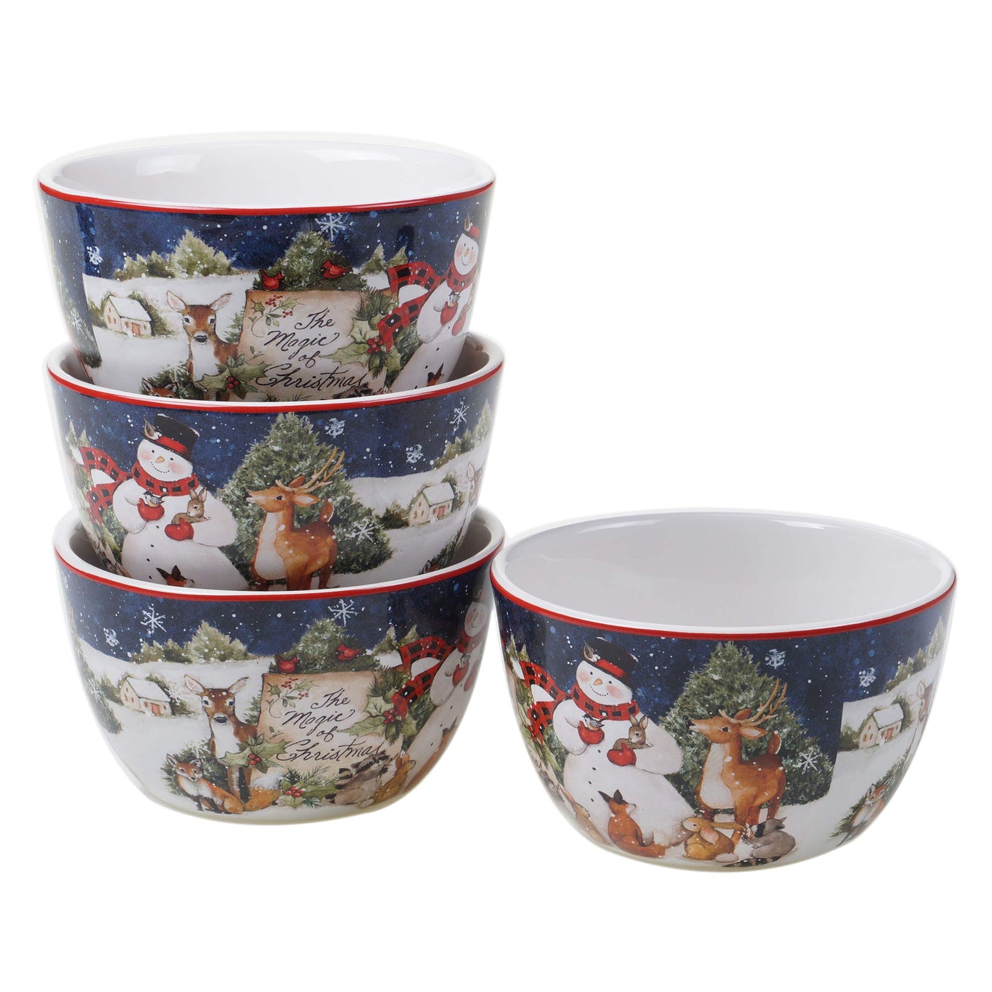 Magic of Christmas Snowman 16-Piece Holiday Dinnerware Set – Service for 4 – Cheerful Winter Plates, Mugs & Bowls for Family Meals, Holiday Gatherings & Festive Table Settings