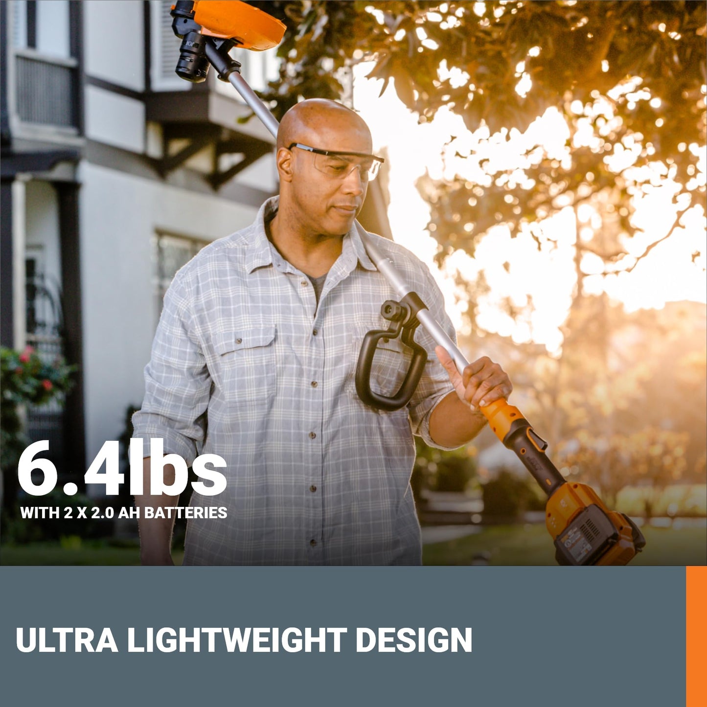 WORX Cordless String Trimmer, 13'' Electric Weed Wacker with Auto Feed, 40V Lightweight Weed Eater with Dual-exit Cutting Head, 2 Batteries & Charger Included, WG183