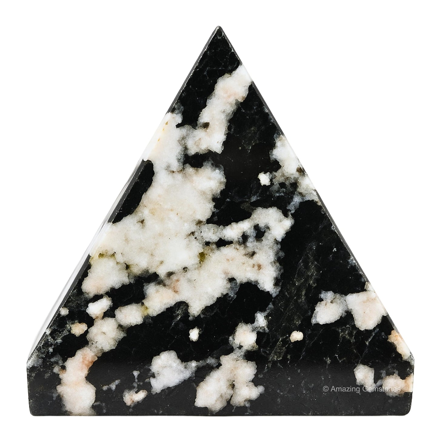 Amazing Gemstone Black & White Tourmaline Pyramid Crystal Healing Stones - 2" Great Pyramid Figurine of Natural Stone Pyramid for Meditation, Reiki, Chakra Balancing and Crystal Pyramids Grid