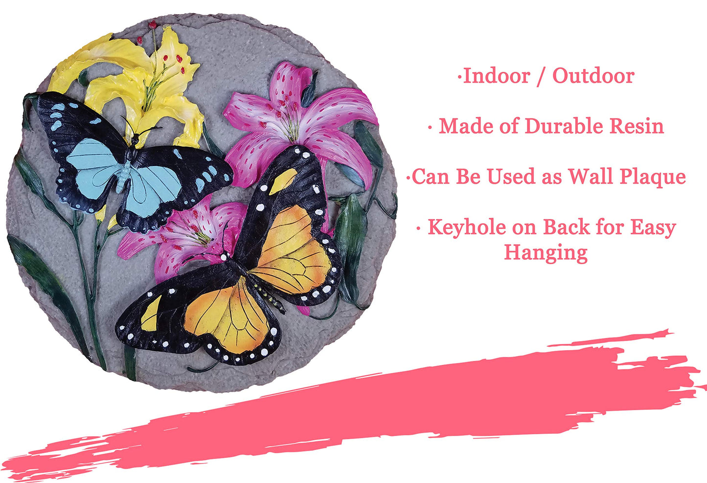 Spoontiques - Garden Décor - Butterfly Stepping Stone - Decorative Stone For Garden