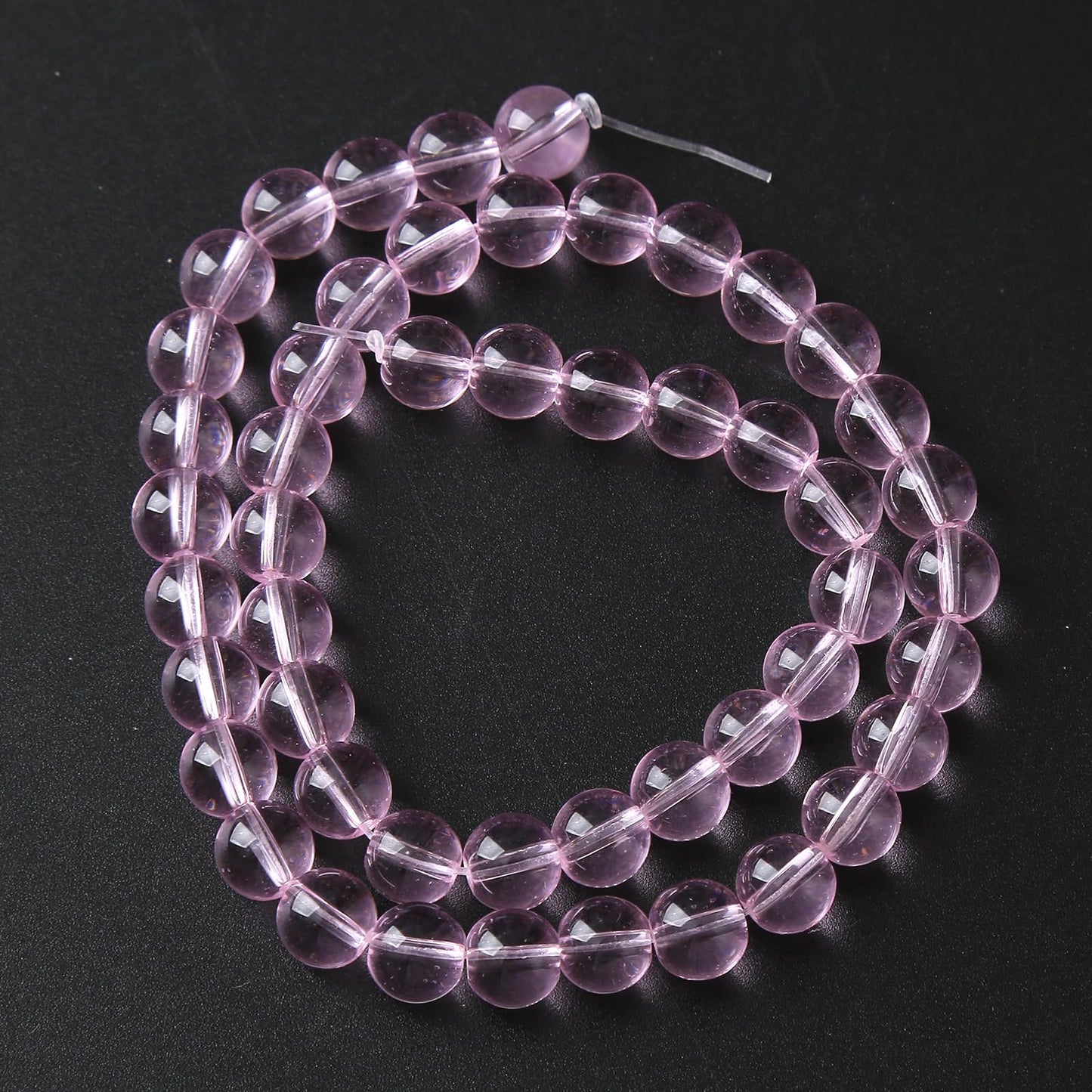8mm 45pcs Smooth Rose Pink Glass Beads Quartz Crystal Round Loose Beads for Jewelry Making DIY Bracelet Necklace
