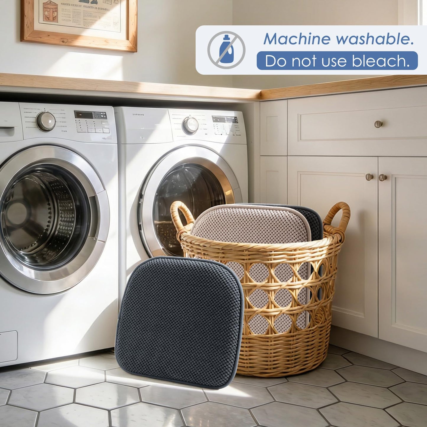 SWEMSTAR Chair Cushions - 15"*17" Kitchen Dining Chair Pads Foam Seat Cushion for Chairs Barstool Cushions Non Slip Seat Pad