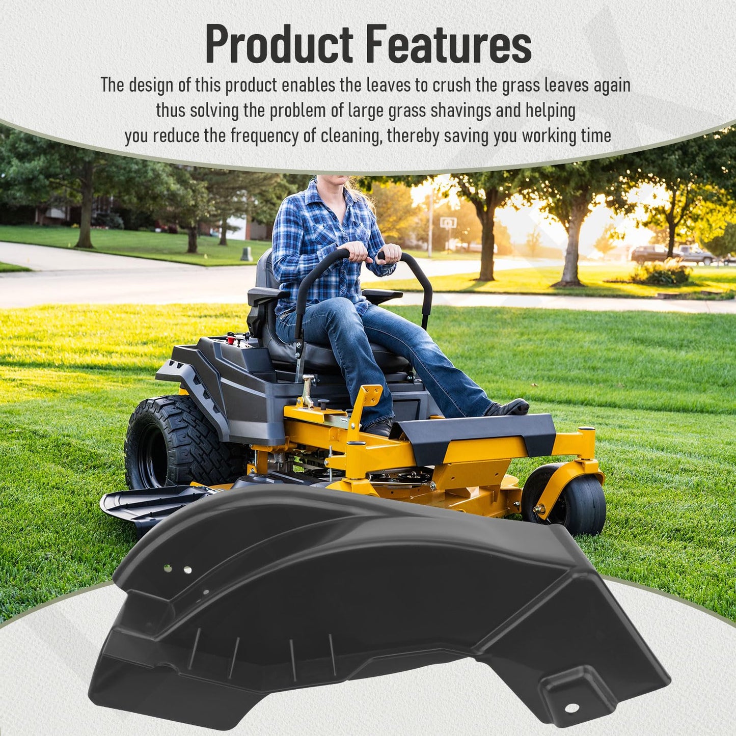 LEAFLEX 631-08129 Mulch Plug Replacement Compatible with Cub c-adet 54 Inch FAB Mulch Kit Xtreme S- Lawn Mower Mulching Kit Accessory, Helps Reduce Cleaning Frequency and Saves Working Time