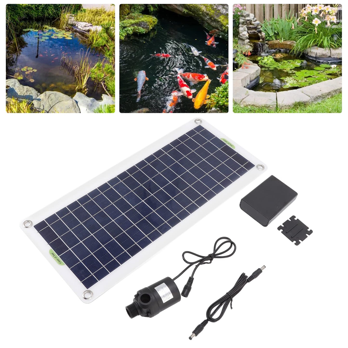 Solar Water Fountain Pump, 30W Solar Water Pump with Solar Panel, Outdoor Solar Powered Fountain Water Pump Kit for Bird Bath Garden Small Pond Fish Tank Pool Patio