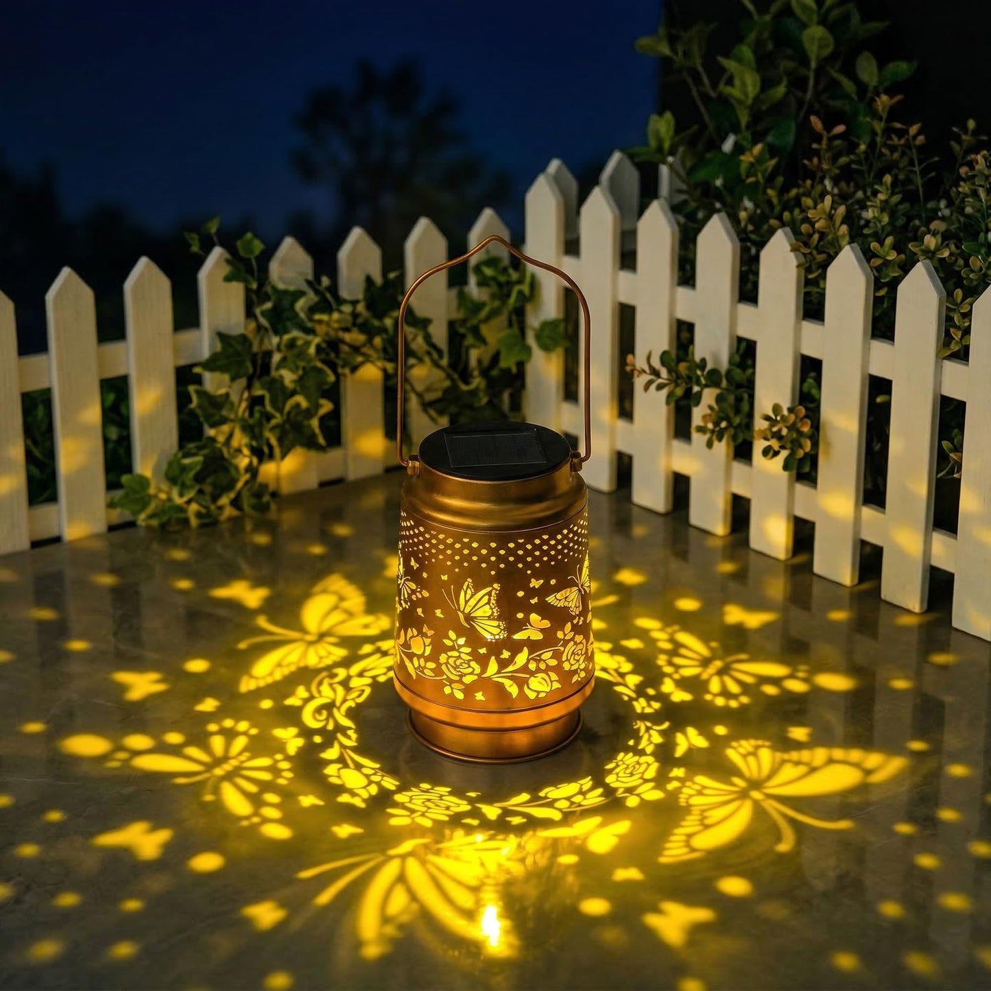 FancyPlus Solar Lanterns Outdoor Waterproof, Butterfly Birthday Gifts for Women Mom Grandma, Garden Hanging Solar Lantern Lights for Patio