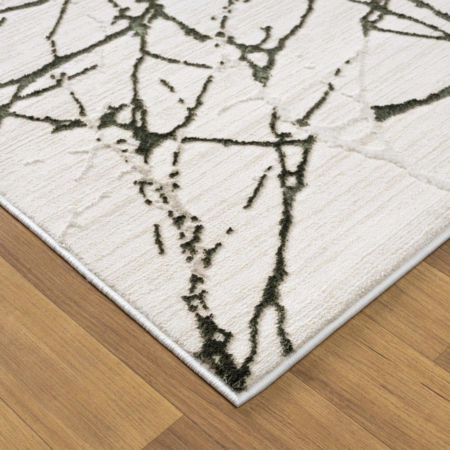 LUXE WEAVERS Modern Abstract Nature Cream Green 5x7 Area Rug, Non-Shedding Carpet