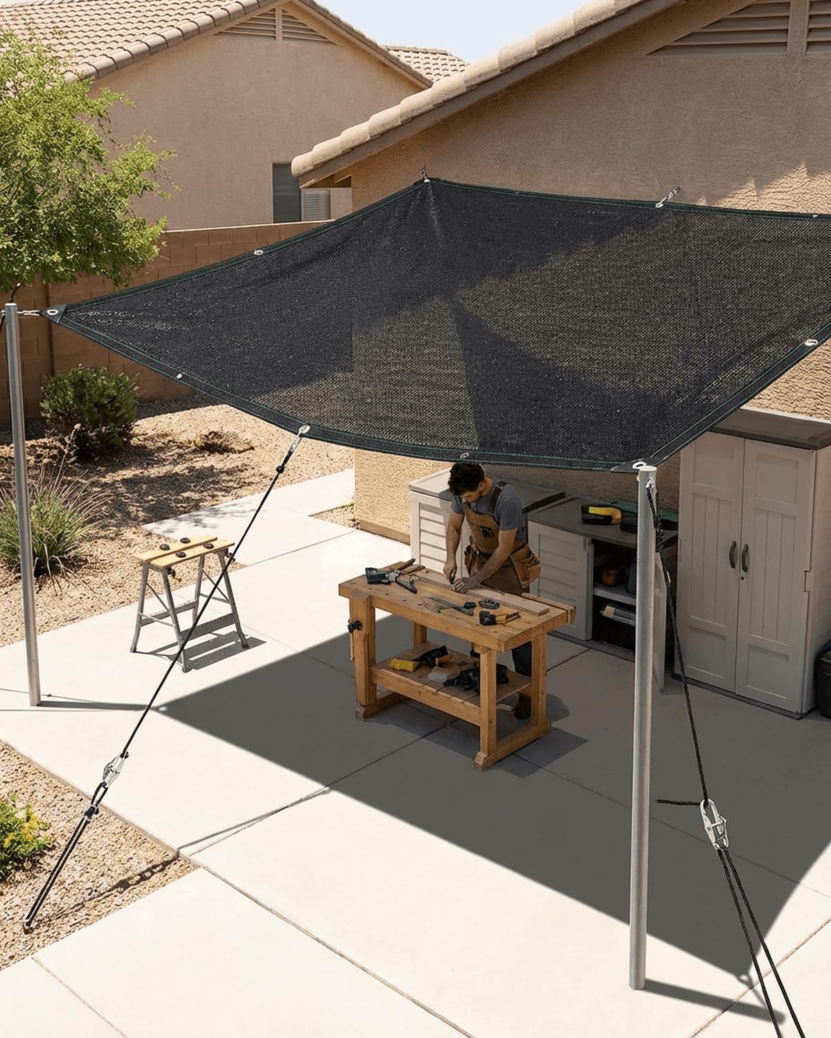 vensovo 30% Sunblock Shade Cloth Net Black Resistant - 8x12 Ft Garden Shade Mesh for Plant Cover, Greenhouse, Chicken Coop, Kennels, Tomatoes Plants