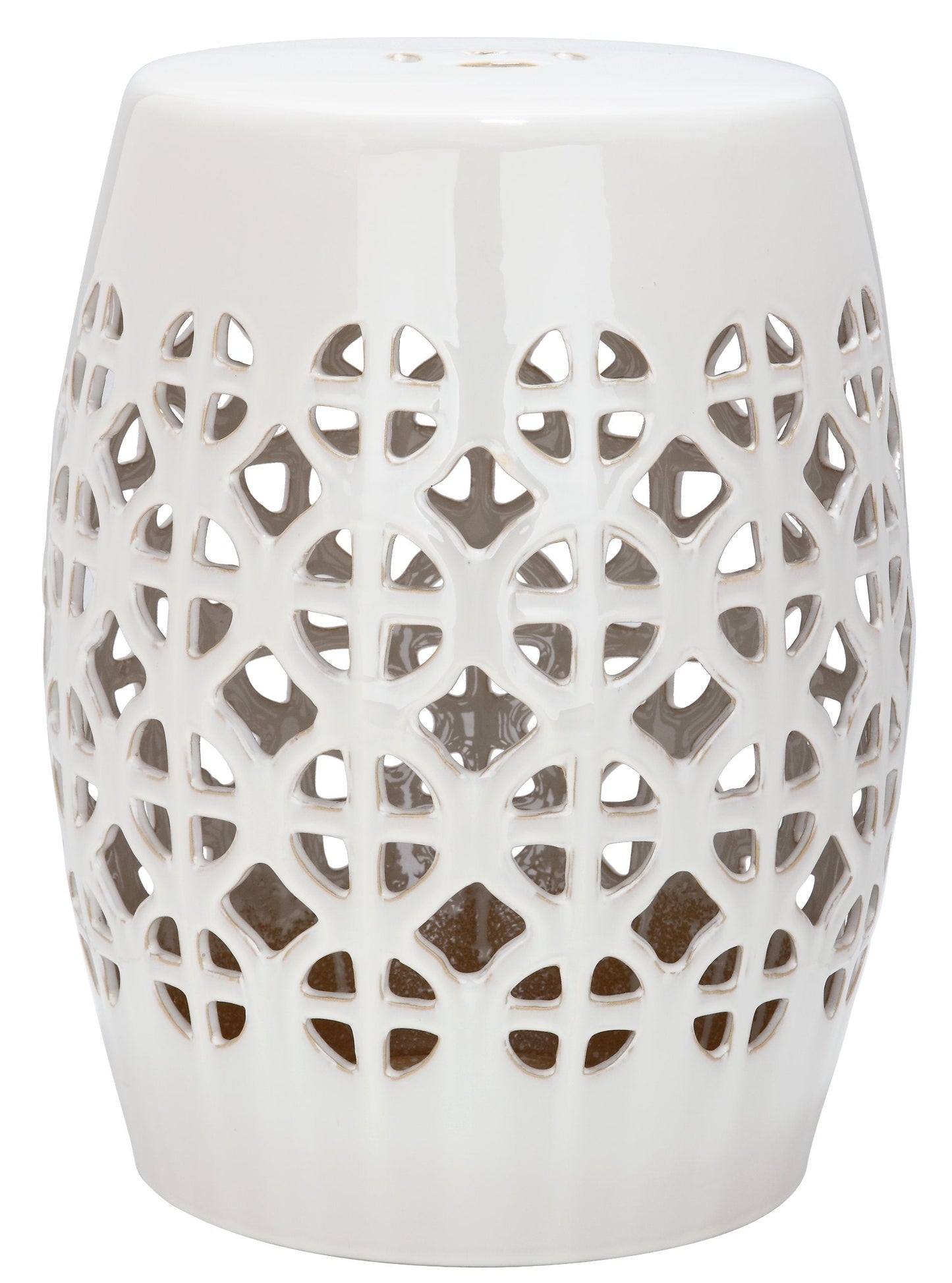 Safavieh Castle Gardens Collection Circle Lattice White Ceramic Garden Stool