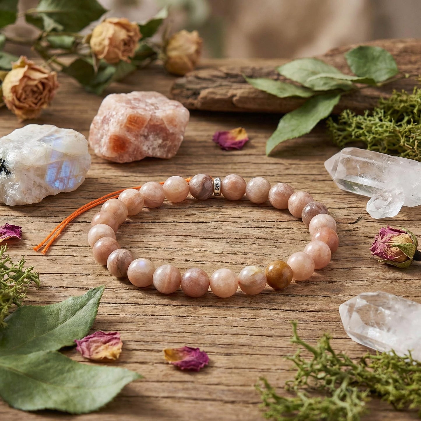 Yochus 60pcs Sunstone Beads，6mm Healing Power Natural Stone Round Loose Beads for Jewelry Making Earring Necklace DIY Crafts