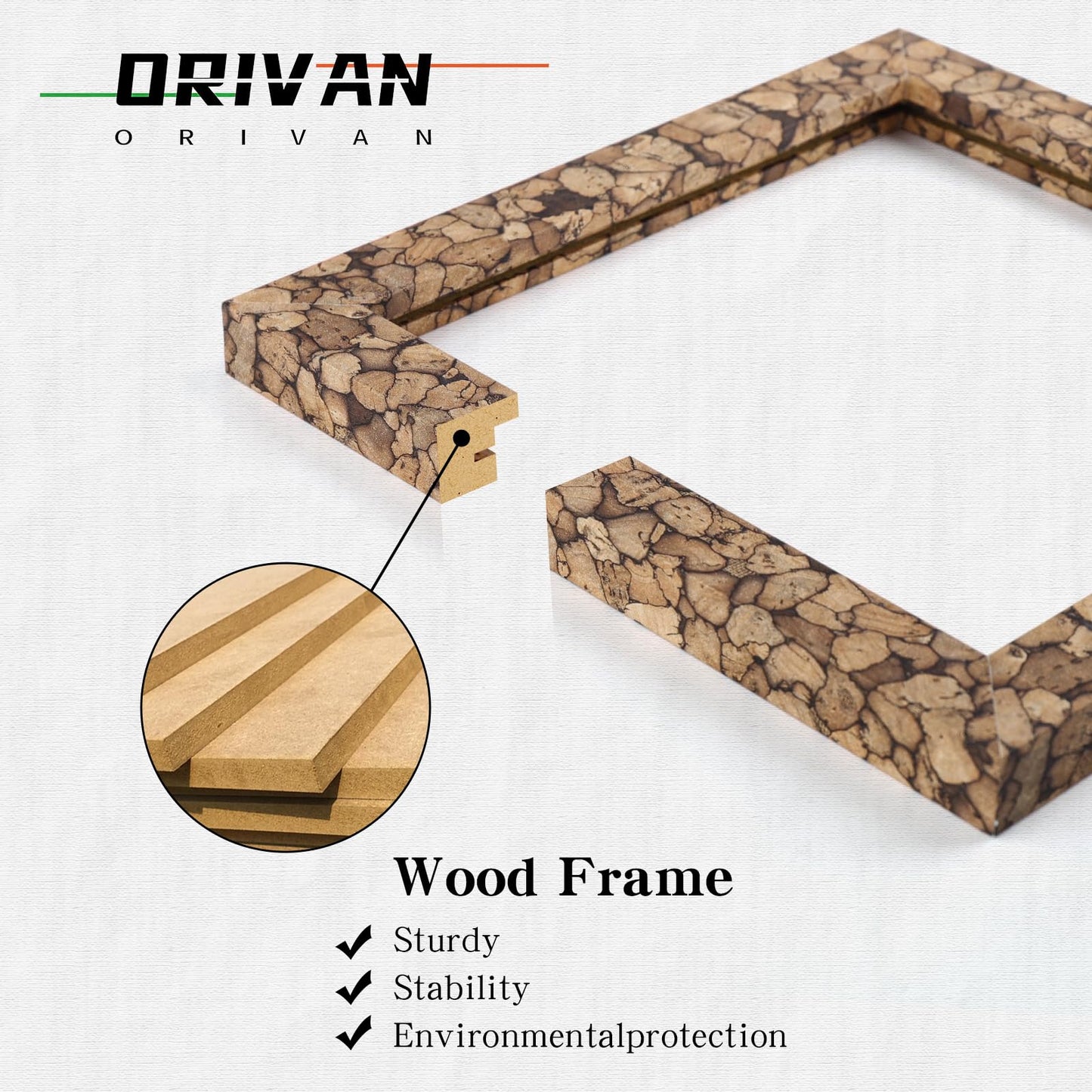 ORIVAN 4x6 Picture Frame Display 4x6 Picture Stone Brown Photo Frame for Wall and Tabletop Decoration